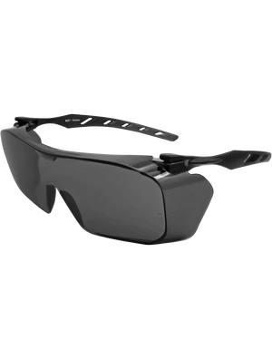 Over-The-Glass Smoke Lens, Frosted Gray Frame Visitor Specs Safety Glasses - BH3133