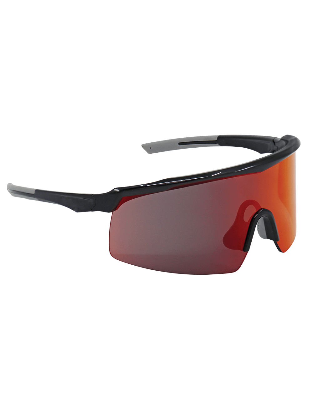 Whipray™ Red Mirror Performance Fog Technology Lens, Shiny Black Frame Safety Glasses - BH32510PFT
