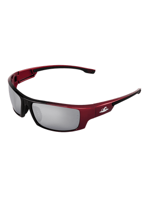 Dorado® Silver Mirror Lens, Red to Black Frame Safety Glasses - BH9117