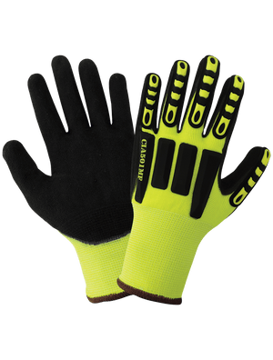 Vise Gripster® C.I.A. High-Visibility Double Mach Finish Nitrile Coated Impact Gloves with Cut, Impact, Abrasion, and Puncture Resistance - CIA501MF