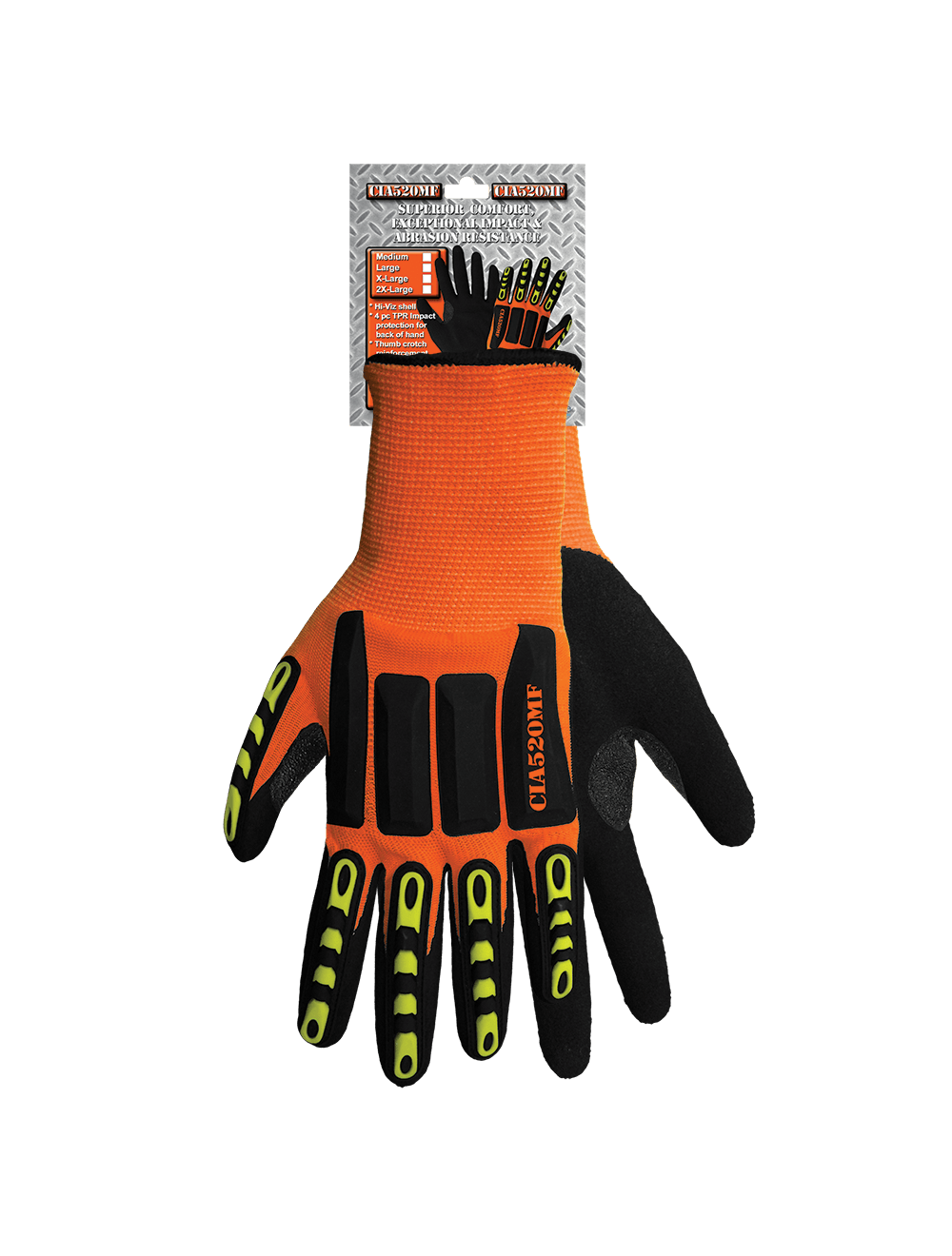 Vise Gripster® C.I.A. High-Visibility Double Mach Finish Nitrile Coated Gloves with Cut, Abrasion, Puncture, and Impact Protection - CIA520MF