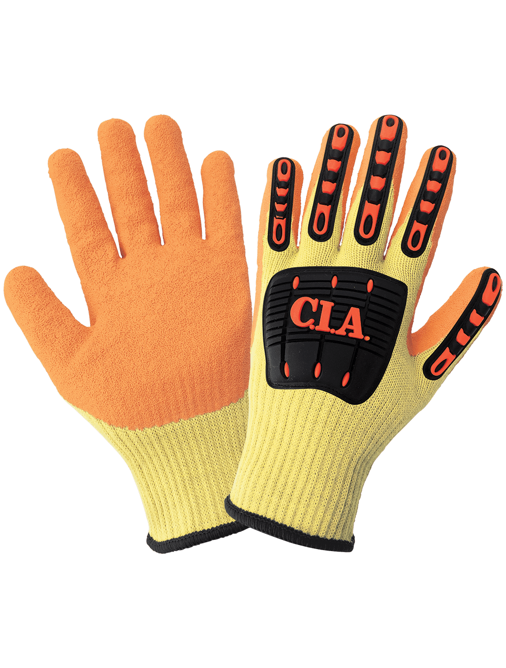 Vise Gripster® C.I.A. Cut, Abrasion, Puncture, and Impact Resistant Rubber-Coated Palm High-Visibility Gloves - CIA600KV