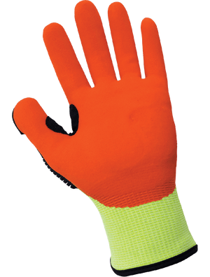 Vise Gripster® C.I.A. Cut, Abrasion, Puncture, and Impact Resistant Mach Finish Nitrile-Coated Palm High-Visibility Gloves - CIA995MFV