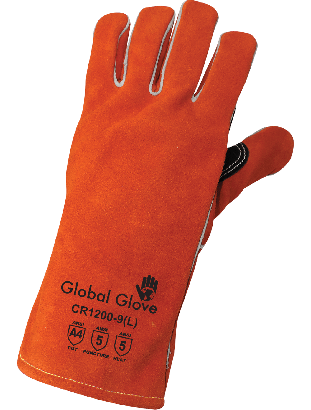 Premium Cowhide Split Full Leather Mig/Tig Welding Cut, Heat, and Puncture Resistant Gloves - LIMITED STOCK - CR1200