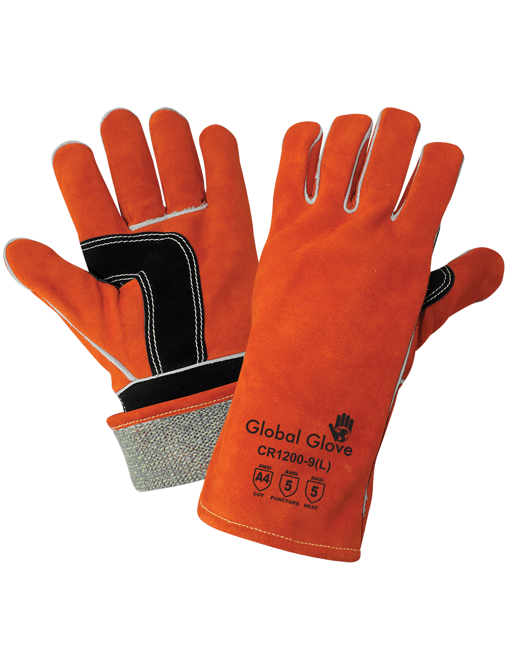 Premium Cowhide Split Full Leather Mig/Tig Welding Cut, Heat, and Puncture Resistant Gloves - LIMITED STOCK - CR1200