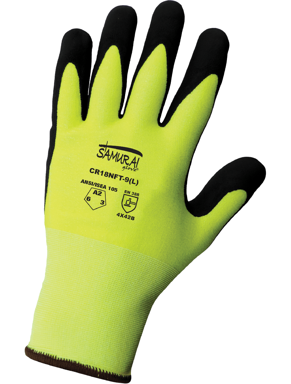 Samurai Glove® High-Visibility Cut, Abrasion, and Puncture Resistant Tuffalene® UHMWPE Anti-Static/Electrostatic Gloves - CR18NFT