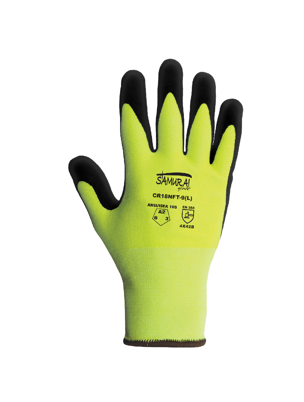 Samurai Glove® High-Visibility Cut, Abrasion, and Puncture Resistant Tuffalene® UHMWPE Anti-Static/Electrostatic Gloves - CR18NFT