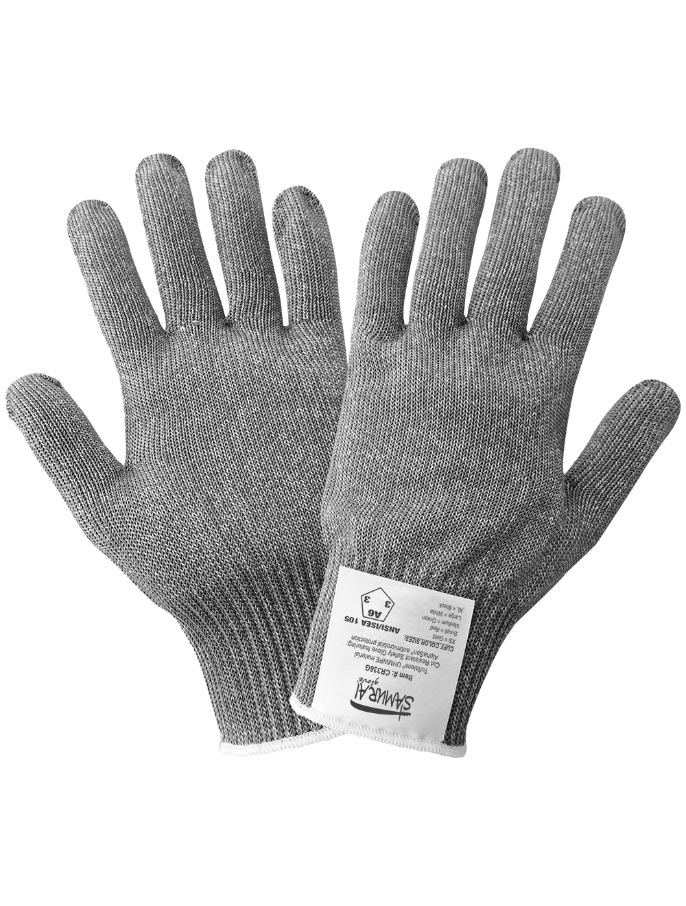 Samurai Glove® Antimicrobial-Treated Cut, Abrasion, and Puncture Resistant Uncoated Gloves - CR336G