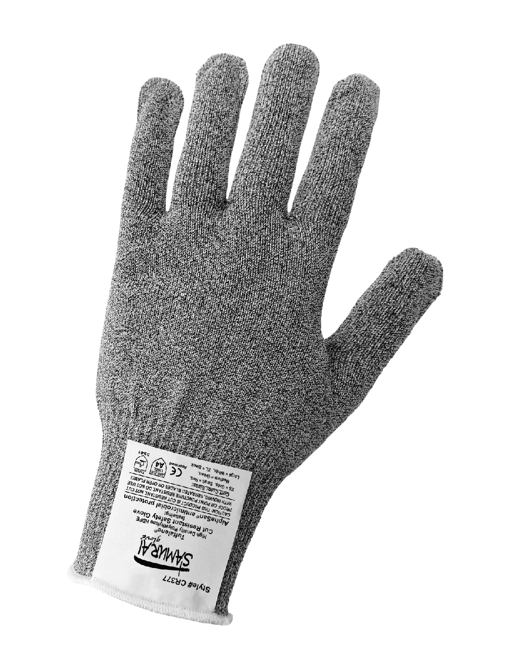 Samurai Glove® Antimicrobial-Treated Cut, Abrasion, and Puncture Resistant Uncoated Gloves - CR377