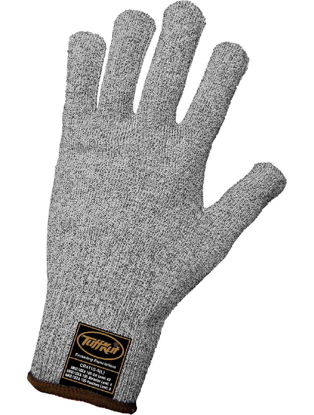 Samurai Glove® Seamless Salt-and-Pepper TuffKut® FDA Compliant Cut Resistant Uncoated Gloves - CR411G