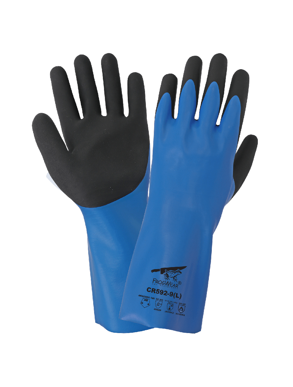 FrogWear® Double-Dipped Nitrile, Supported, Chemical Gloves with Cut, Abrasion, and Puncture Resistance - CR592