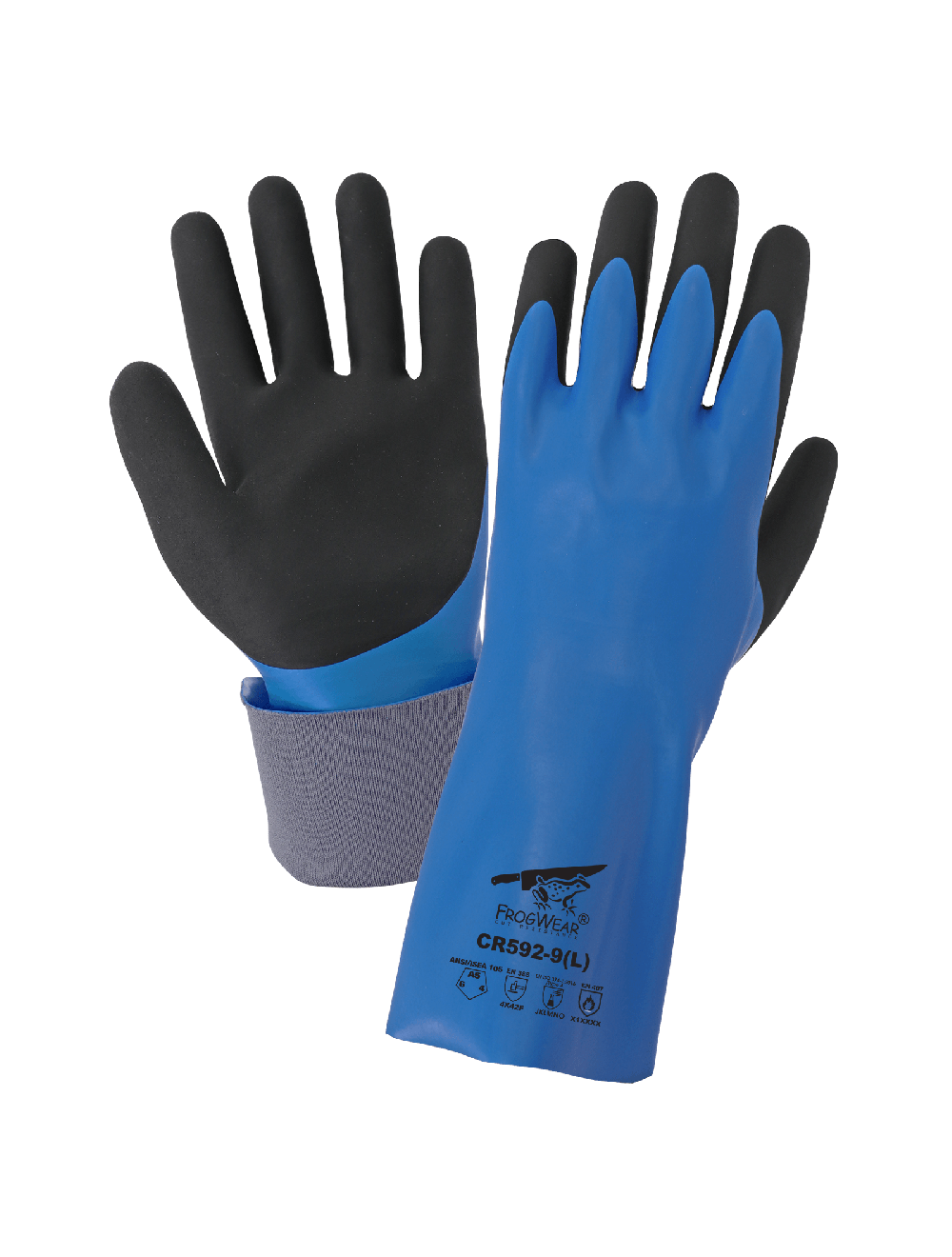 FrogWear® Double-Dipped Nitrile, Supported, Chemical Gloves with Cut, Abrasion, and Puncture Resistance - CR592
