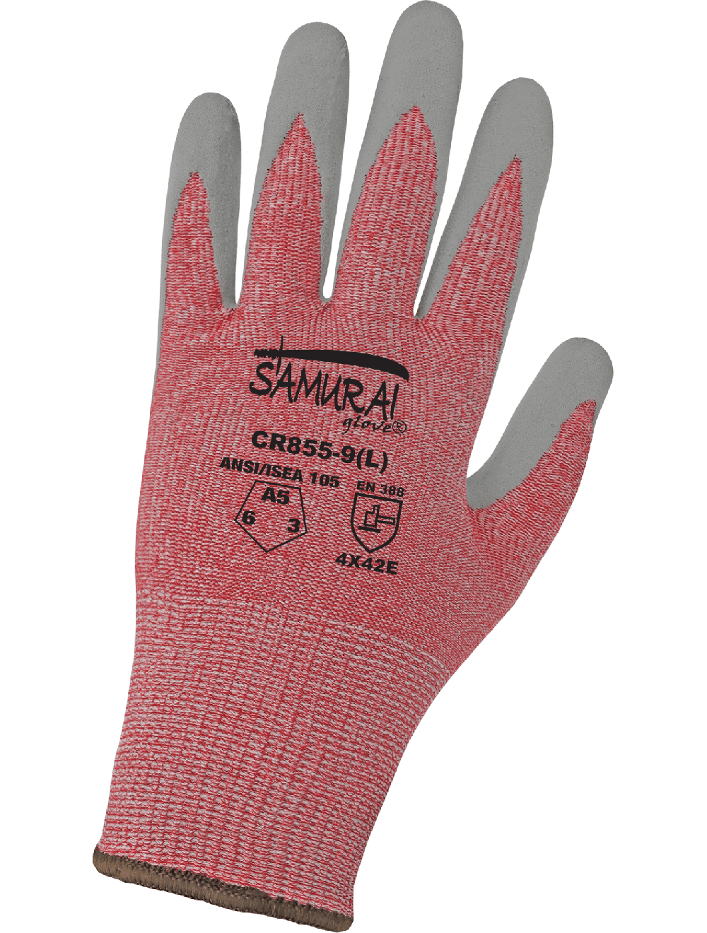 Samurai Glove® Tuffalene® UHMWPE Cut Resistant 13-Gauge Gloves with a Silicone-Coated Palm - CR855