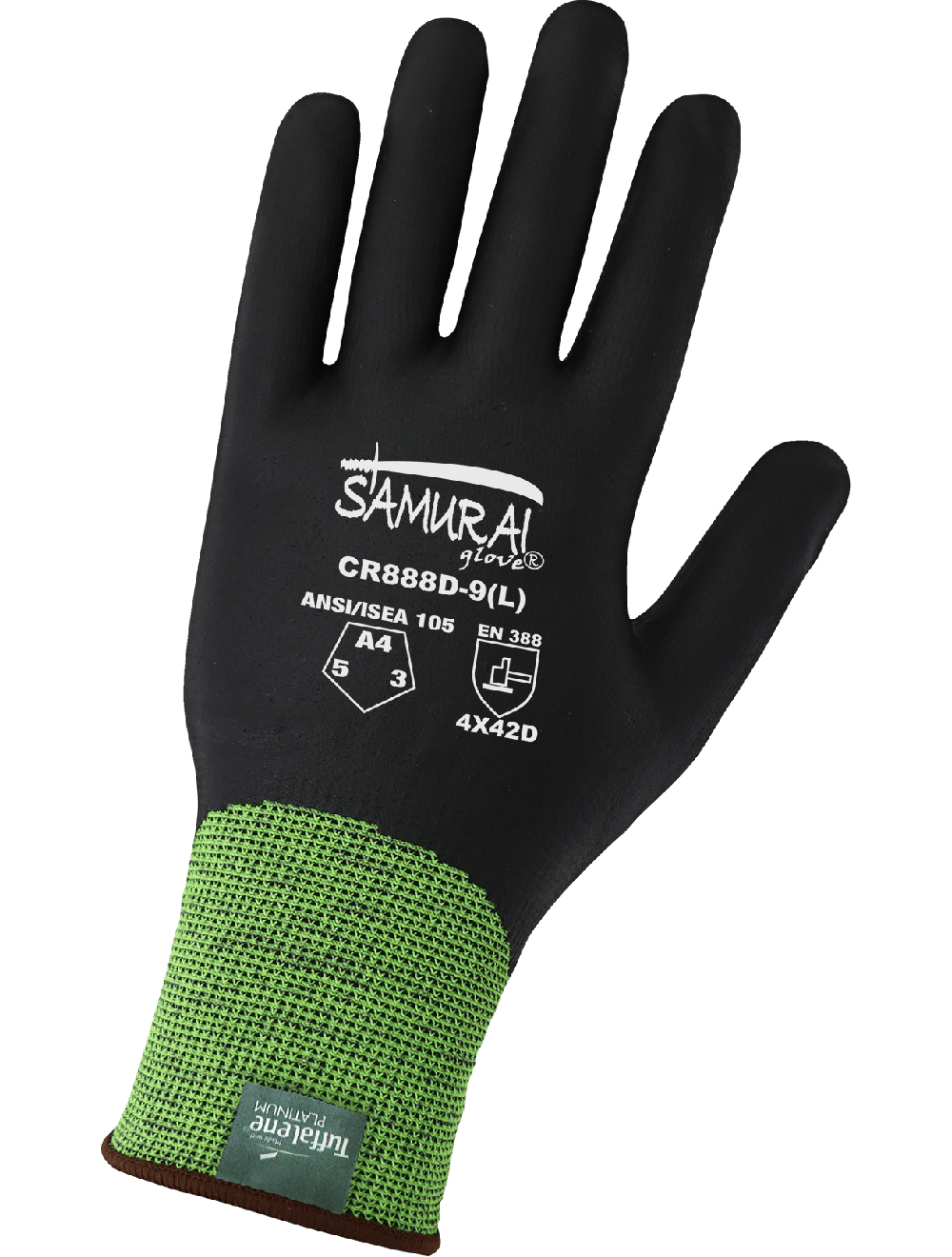 Samurai Glove® High-Visibility Cut Resistant Fully Coated Gloves Made with 18-Gauge Tuffalene® Platinum - CR888D