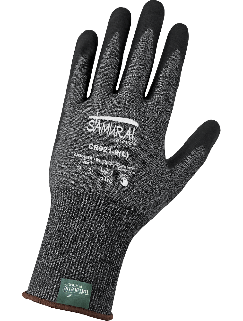 Samurai Glove® Salt-and-Pepper Cut Resistant Coated Touch Screen Gloves Made with 21-Gauge Tuffalene® Platinum - CR921