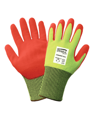 Samurai Glove® High-Visibility Cut, Abrasion, and Puncture Resistant Mach Finish Nitrile Double-Dipped Gloves - LIMITED STOCK - CR998MF