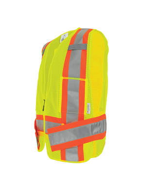 FrogWear® HV High-Visibility Mesh Polyester Adjustable Vest - GLO-002ADJ