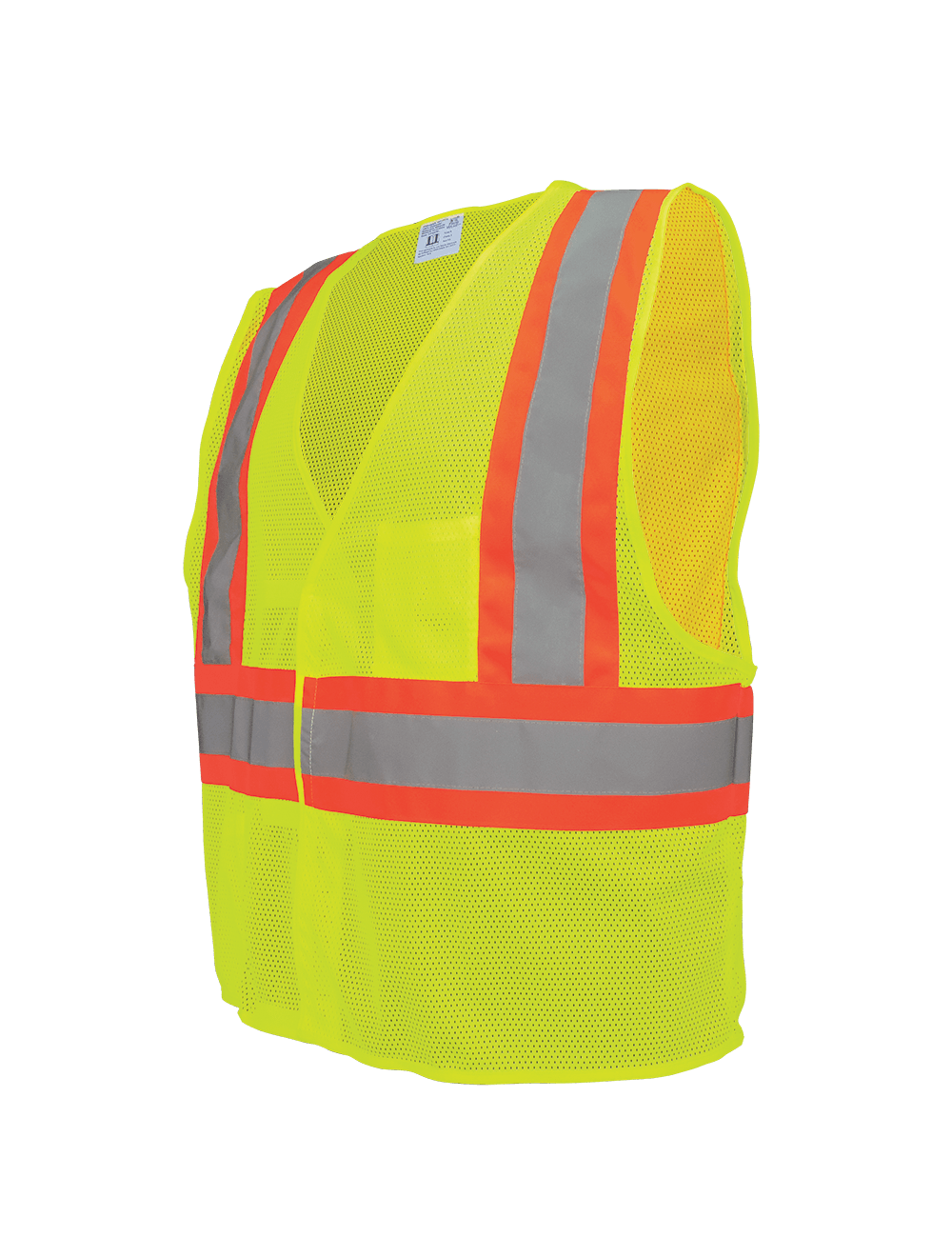 FrogWear® HV Yellow/Green Lightweight Mesh Vest with Orange Contrasting Trim - GLO-002V