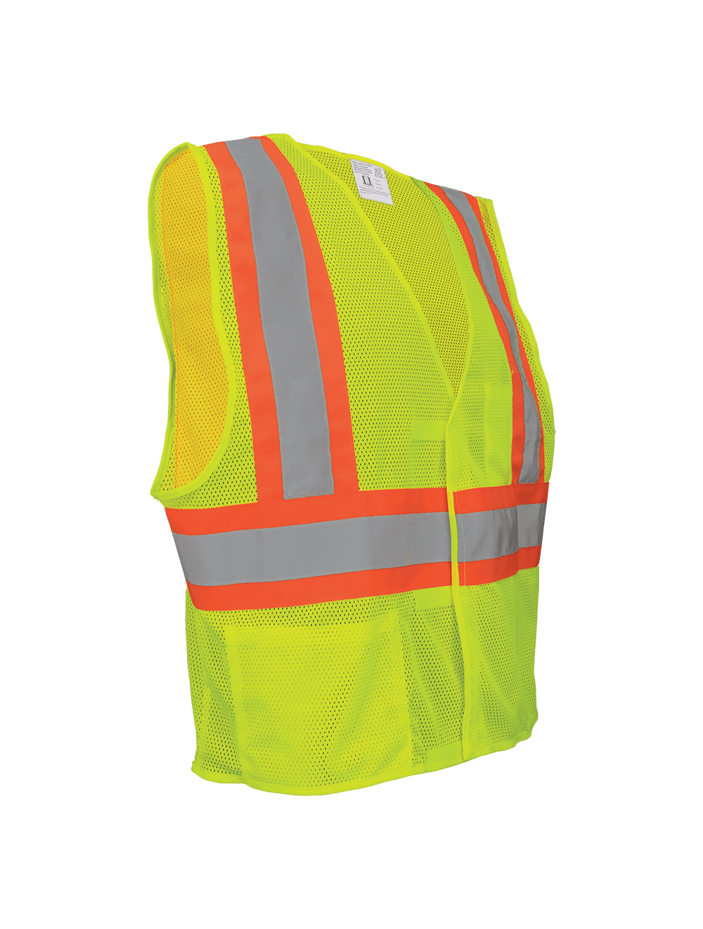 FrogWear® HV Yellow/Green Lightweight Mesh Vest with Orange Contrasting Trim - GLO-002V