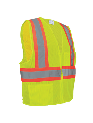 FrogWear® HV Yellow/Green Lightweight Mesh Polyester Vest with Contrasting Trim - GLO-002