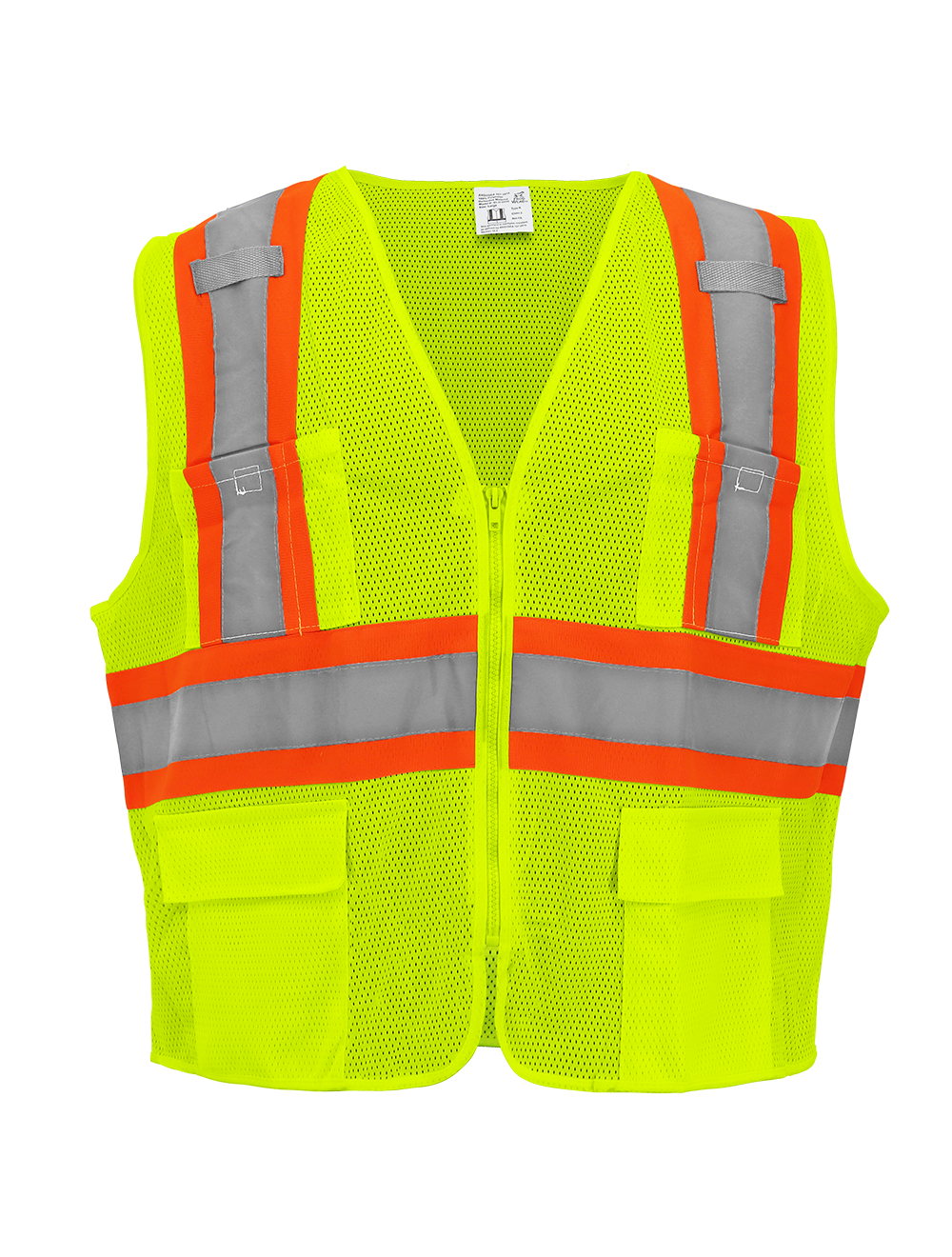 FrogWear® HV High-Visibility Yellow/Green Lightweight Mesh Surveyors Vest - GLO-0035