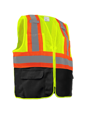 FrogWear® HV Mesh Polyester Surveyors Safety Vest - GLO-0036