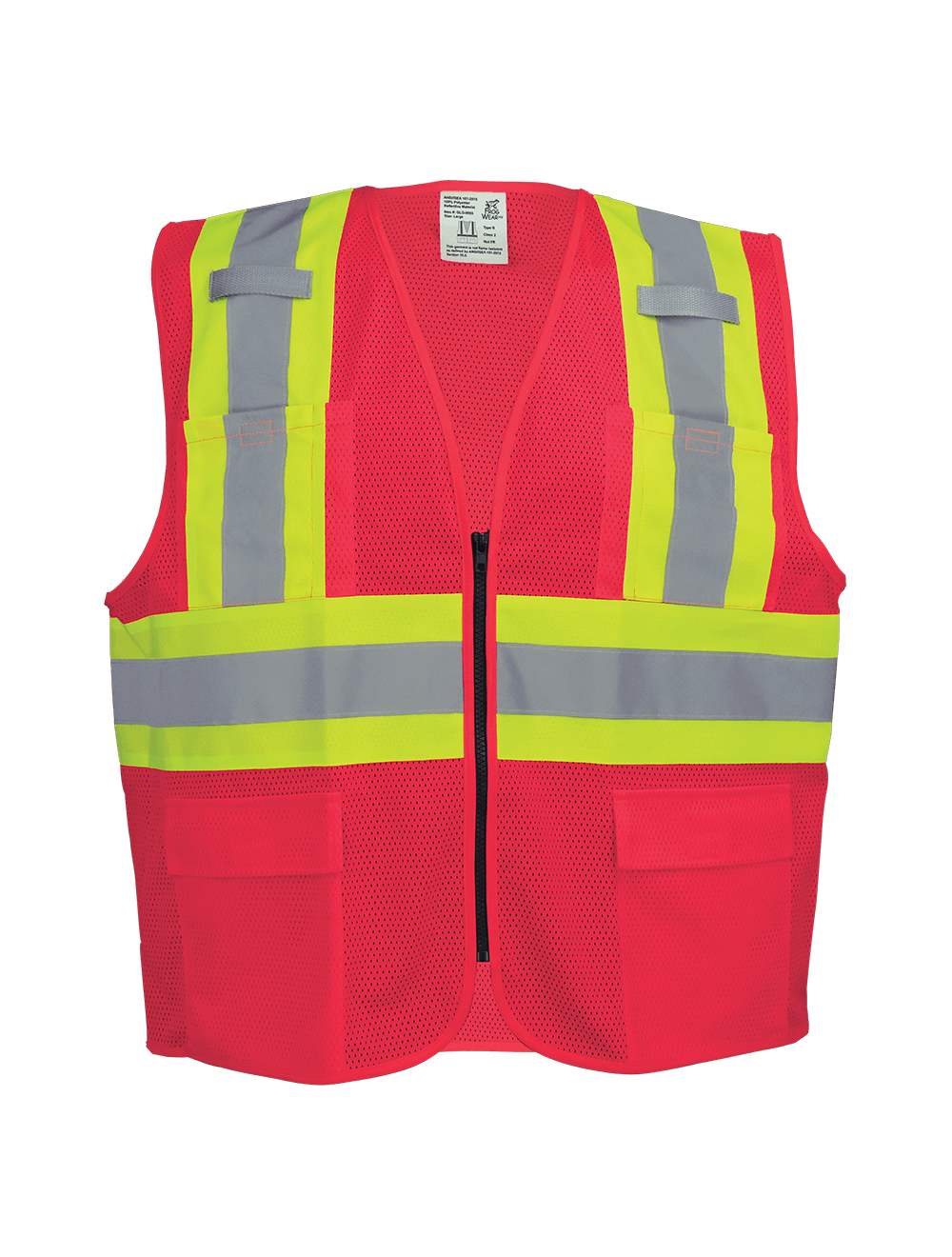 FrogWear® HV Lightweight High-Visibility Red Mesh Surveyor Vest - GLO-0055