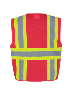 FrogWear® HV Lightweight High-Visibility Red Mesh Surveyor Vest - GLO-0055