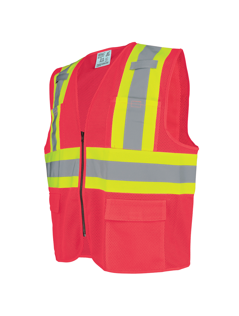 FrogWear® HV Lightweight High-Visibility Red Mesh Surveyor Vest - GLO-0055