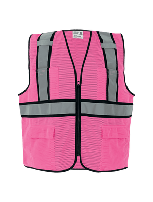FrogWear® HV Enhanced Visibility Pink Surveyors Safety Vest - GLO-0066