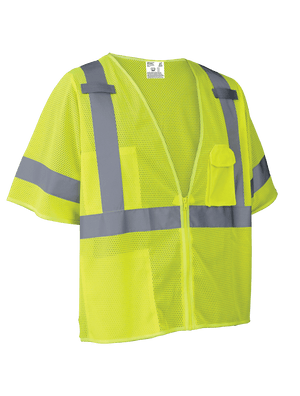 FrogWear® HV Self-Extinguishing High-Visibility Short-Sleeved Safety Vest - GLO-011FR
