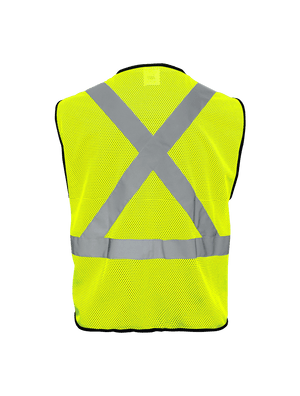 FrogWear® HV High-Visibility Polyester Solid Black Bottom Safety Vest - GLO-019
