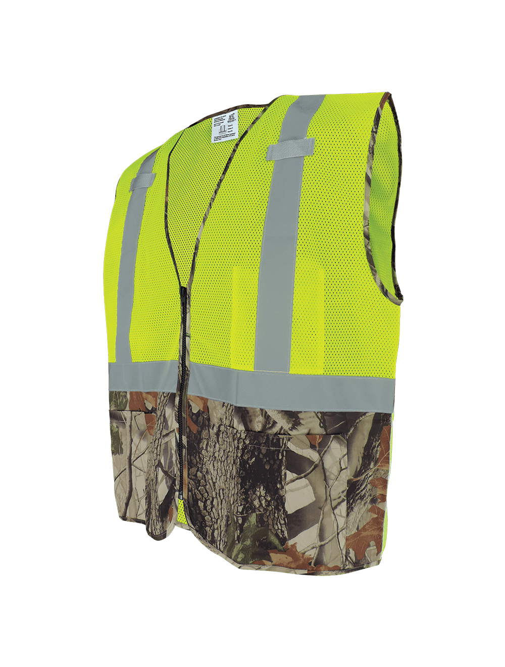 FrogWear® HV High-Visibility Yellow/Green Safety Vest with Camouflage Bottom - GLO-020