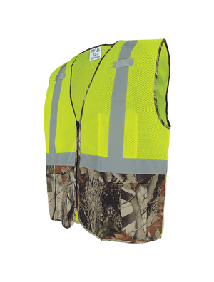 FrogWear® HV High-Visibility Yellow/Green Safety Vest with Camouflage Bottom - GLO-020