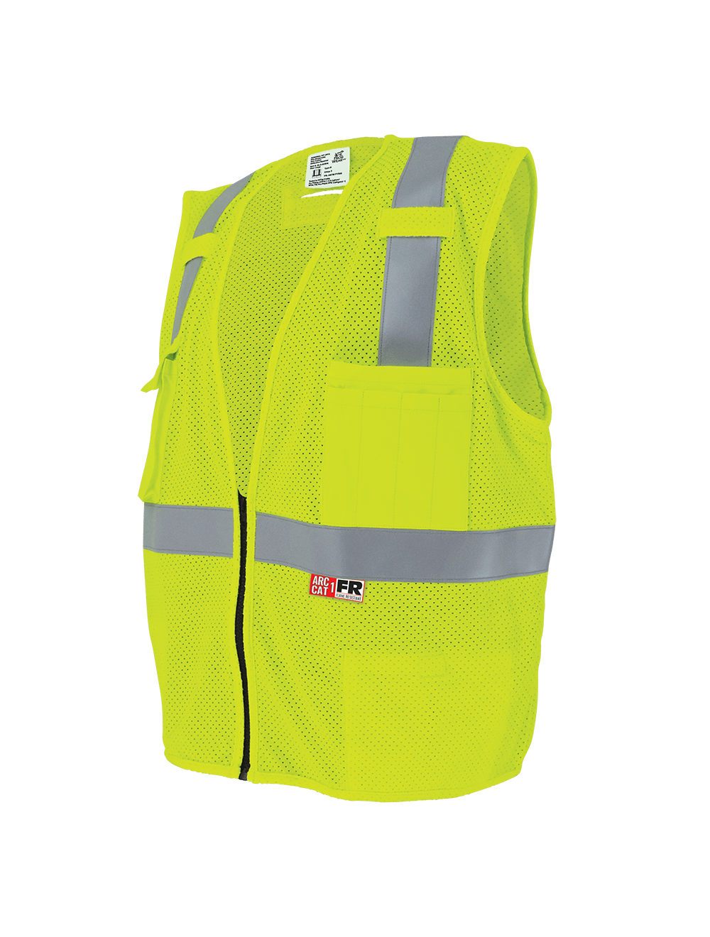 FrogWear® HV Flame-Resistant High-Visibility Yellow/Green Surveyors Vest - GLO-022FR