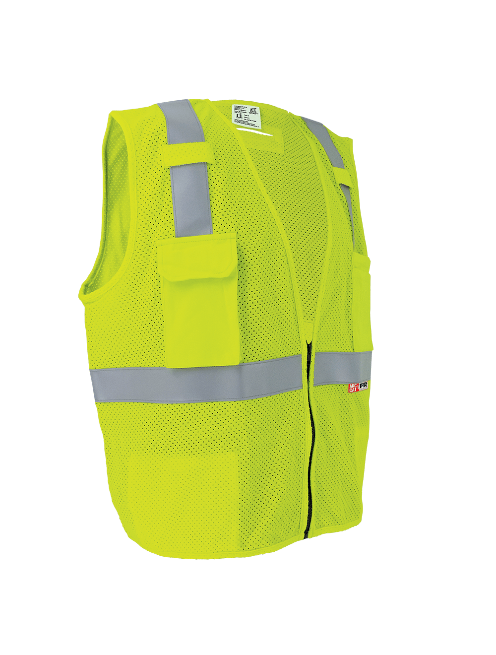 FrogWear® HV Flame-Resistant High-Visibility Yellow/Green Surveyors Vest - GLO-022FR
