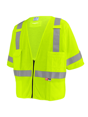 FrogWear® HV ANSI Class 3 Flame-Resistant Surveyors Safety Vest - GLO-025FR