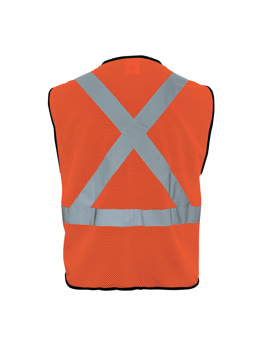 FrogWear® HV Orange Lightweight Mesh Polyester Safety Vest with Black Solid Bottom - GLO-049
