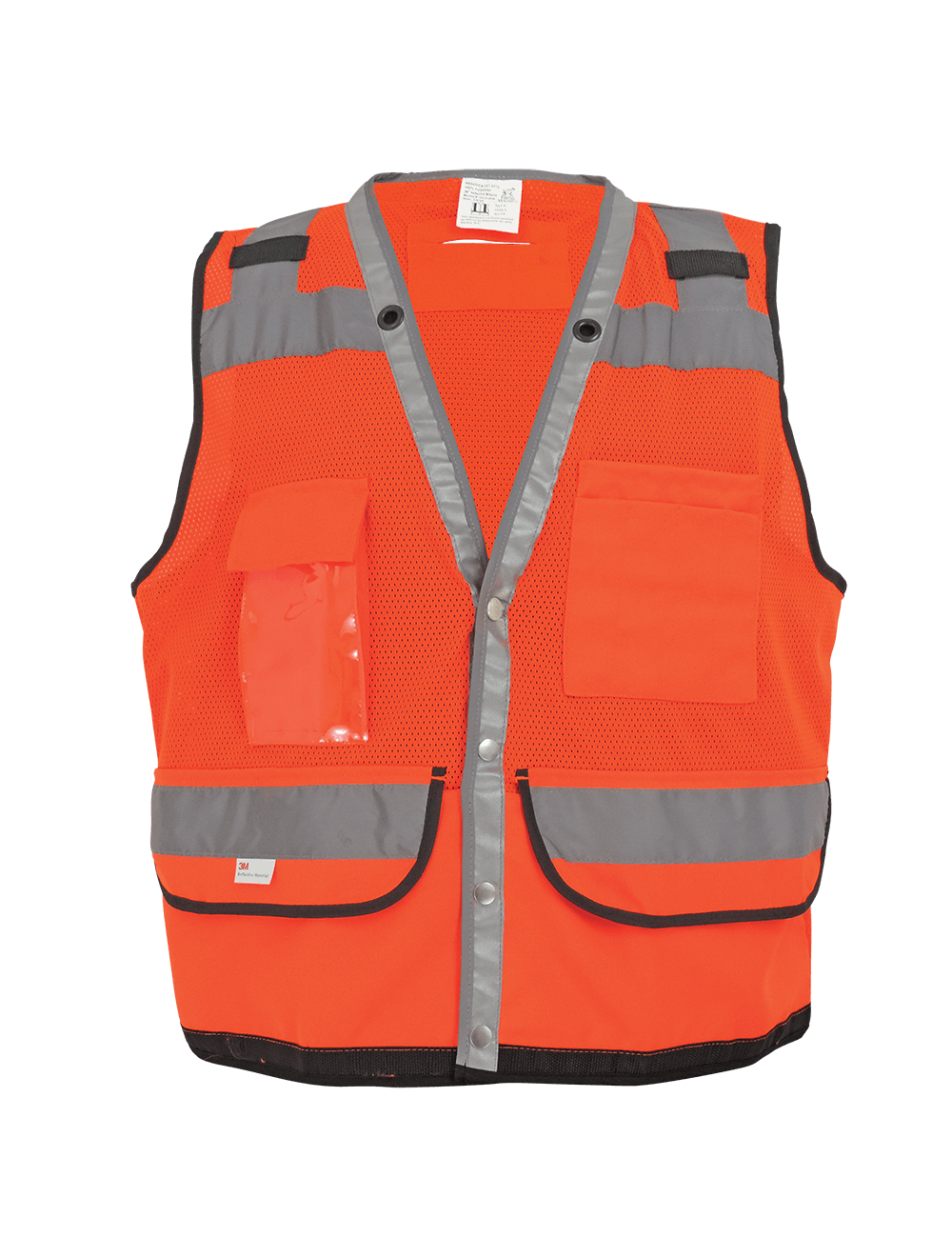 FrogWear® HV Lightweight High-Visibility Orange Mesh and Solid Surveyors Safety Vest - GLO-058