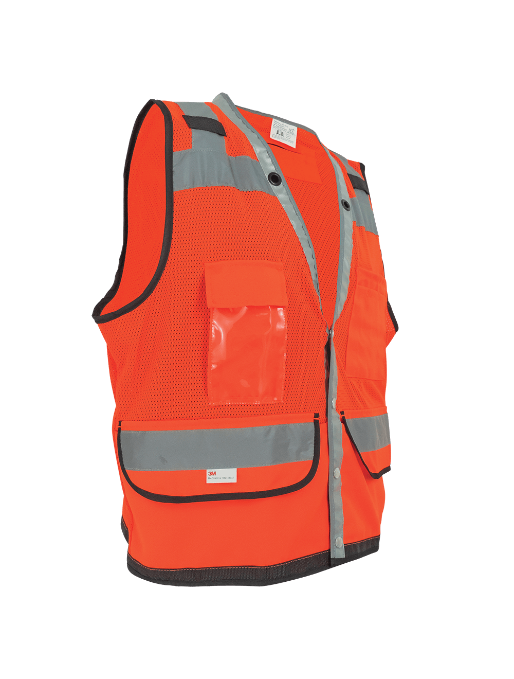 FrogWear® HV Lightweight High-Visibility Orange Mesh and Solid Surveyors Safety Vest - GLO-058