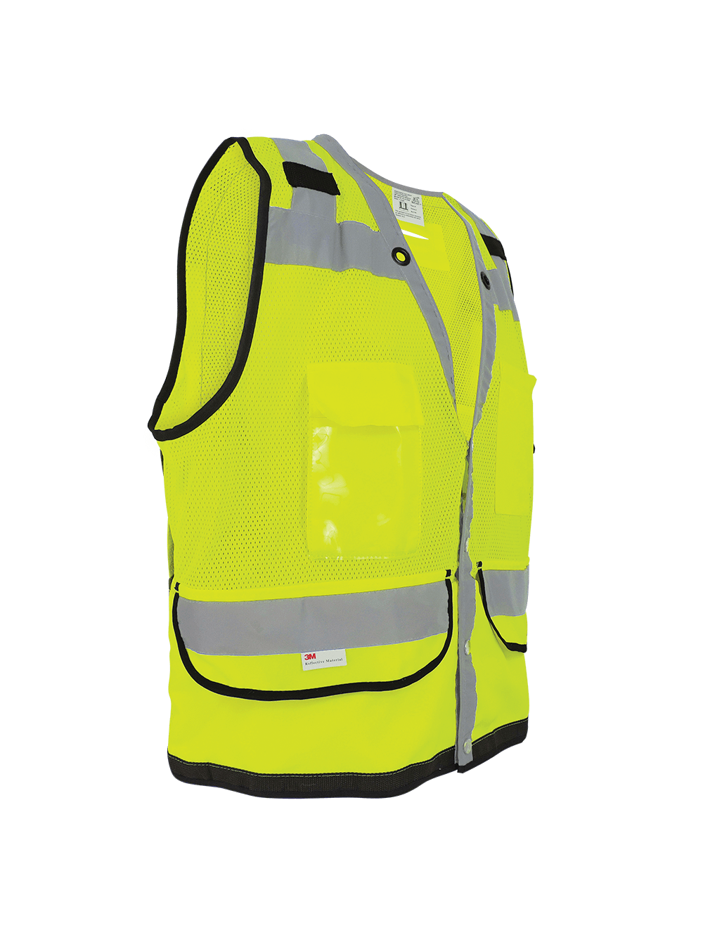 FrogWear® HV Lightweight High-Visibility Yellow/Green Mesh and Solid Surveyors Safety Vest - GLO-059