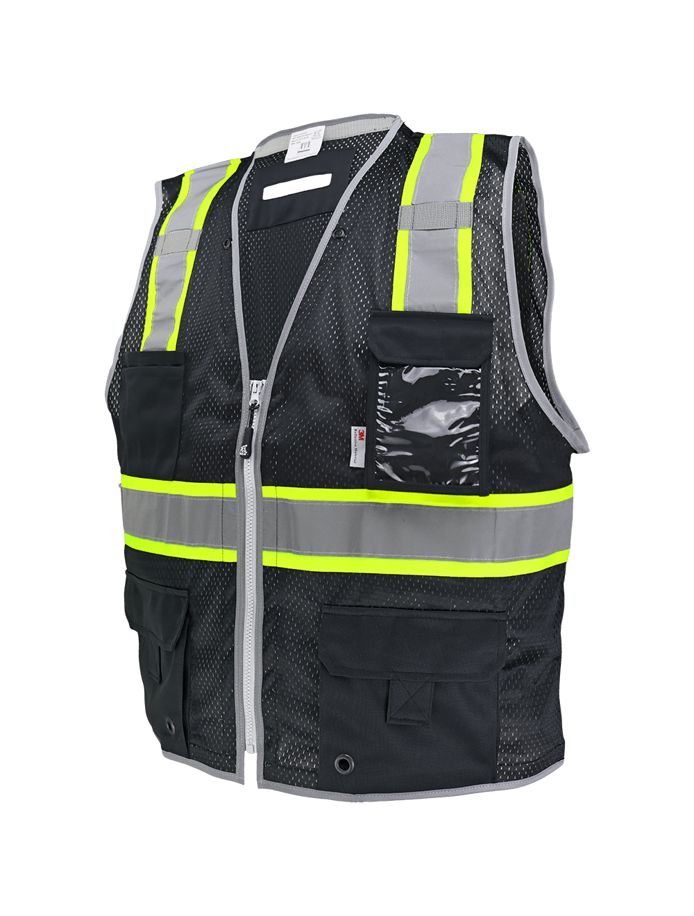 FrogWear® HV Black Enhanced Visibility Surveyors Safety Vest - GLO-067K