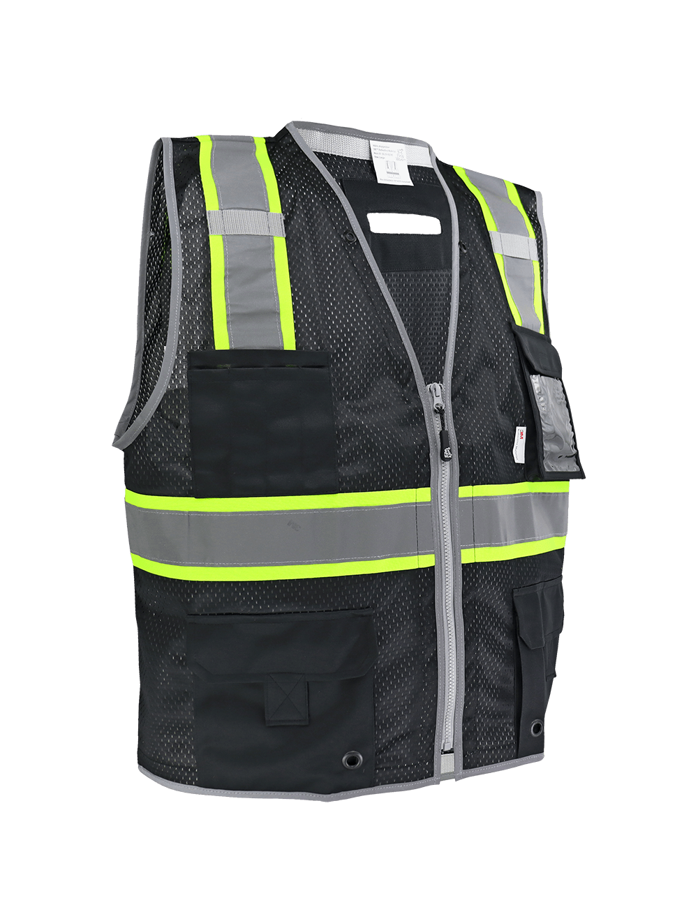 FrogWear® HV Black Enhanced Visibility Surveyors Safety Vest - GLO-067K