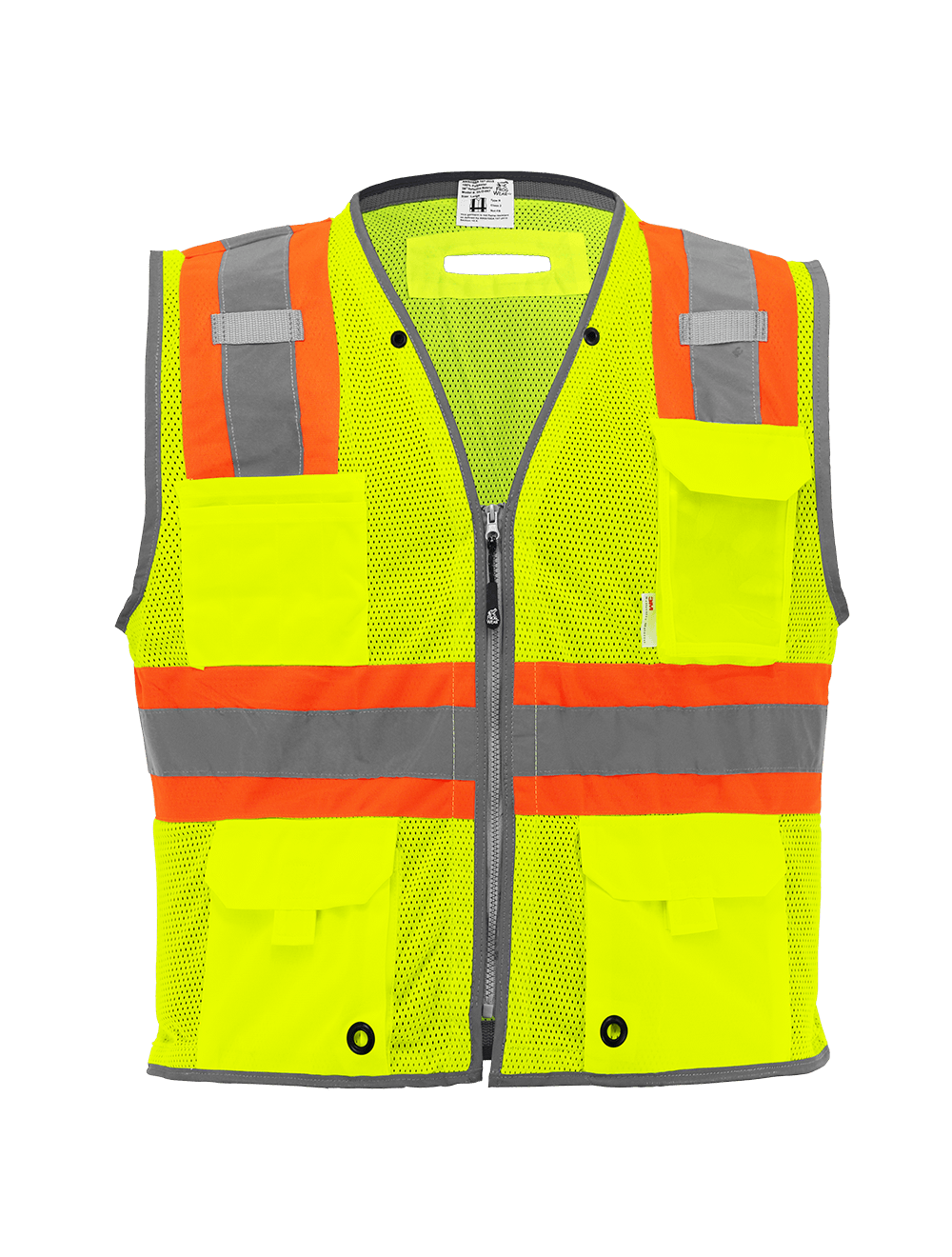 FrogWear® HV Mesh Polyester Surveyors Safety Vest - GLO-067