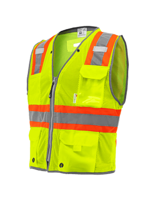 FrogWear® HV Mesh Polyester Surveyors Safety Vest - GLO-067