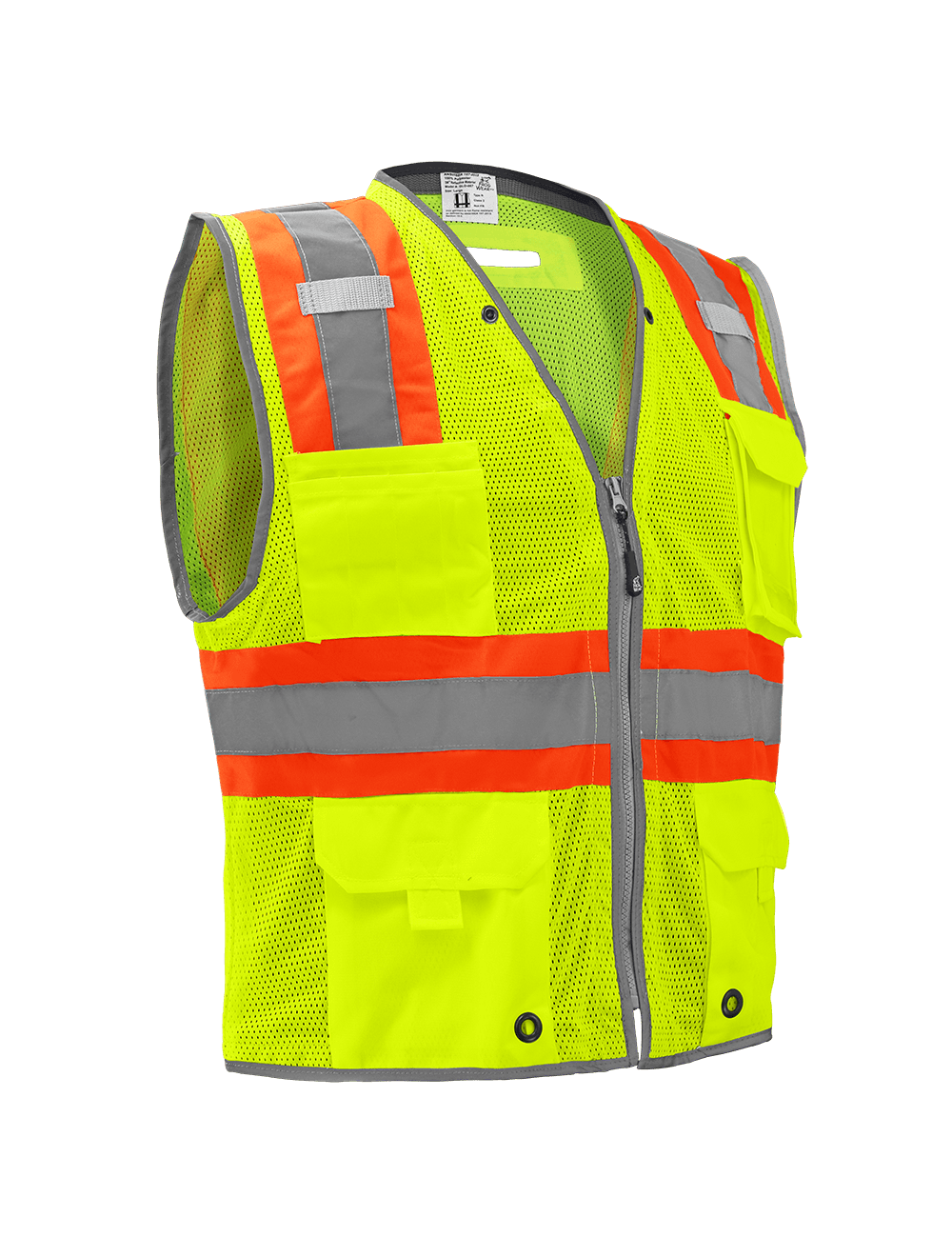 FrogWear® HV Mesh Polyester Surveyors Safety Vest - GLO-067