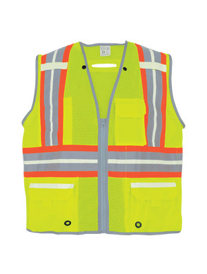 FrogWear® HV Photoluminescent Surveyors Safety Vest with Reflective - GLO-077