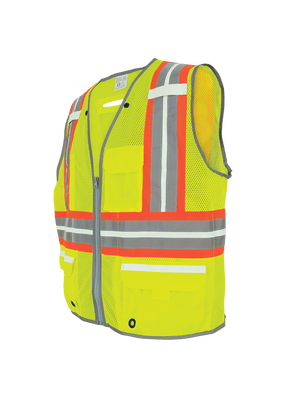 FrogWear® HV Photoluminescent Surveyors Safety Vest with Reflective - GLO-077