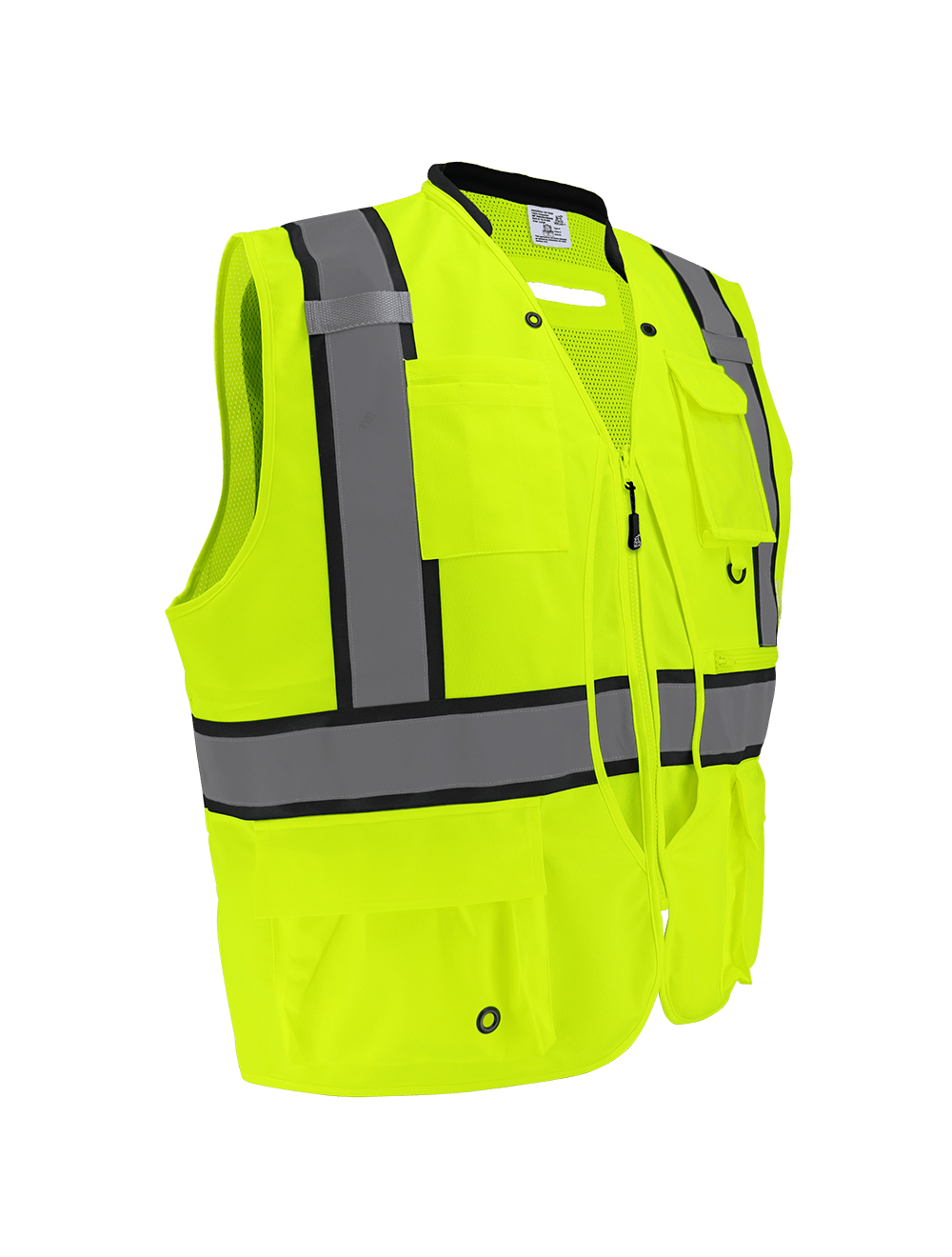FrogWear® HV High-Visibility "Kitchen Sink" Premium Surveyors Safety Vest, ANSI Class 2 - GLO-088