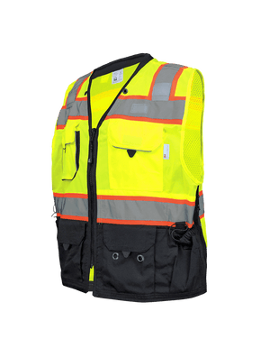 FrogWear® HV Premium High-Visibility Surveyors Safety Vest - GLO-099